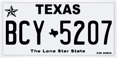 TX license plate BCY5207