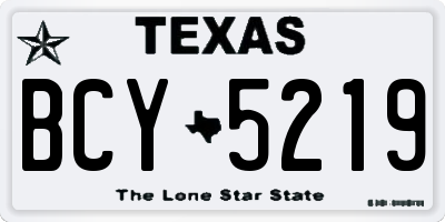 TX license plate BCY5219
