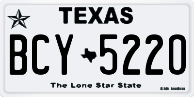 TX license plate BCY5220