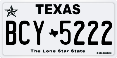 TX license plate BCY5222