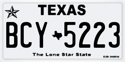 TX license plate BCY5223