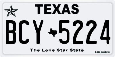 TX license plate BCY5224