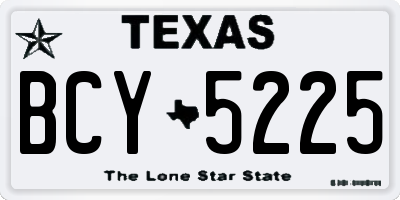 TX license plate BCY5225