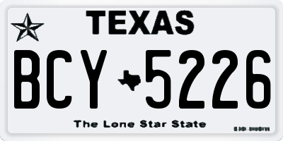 TX license plate BCY5226