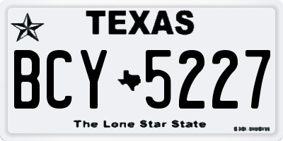 TX license plate BCY5227