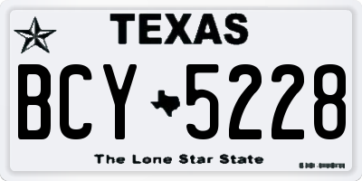 TX license plate BCY5228