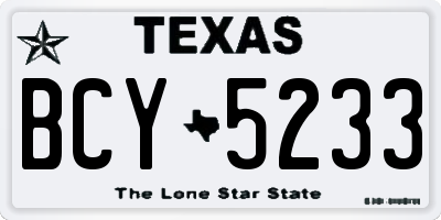 TX license plate BCY5233