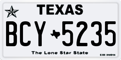 TX license plate BCY5235