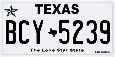 TX license plate BCY5239