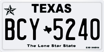 TX license plate BCY5240