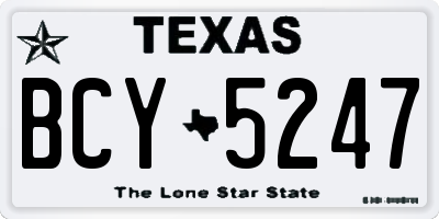 TX license plate BCY5247