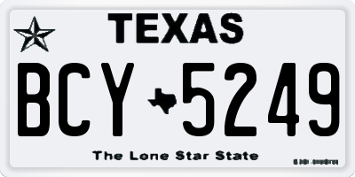 TX license plate BCY5249
