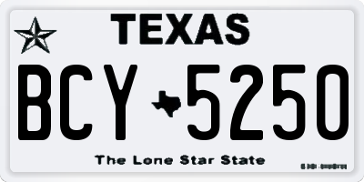 TX license plate BCY5250