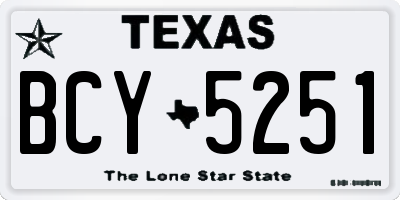 TX license plate BCY5251