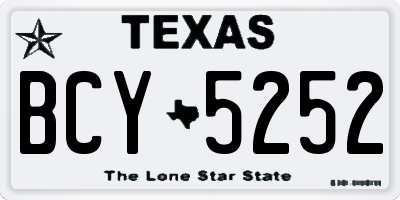 TX license plate BCY5252