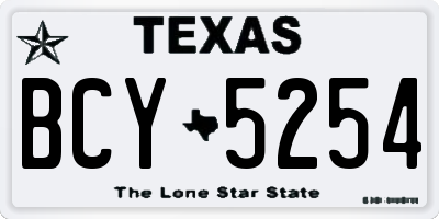 TX license plate BCY5254