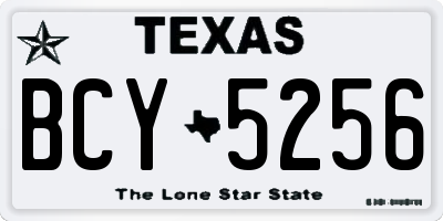 TX license plate BCY5256