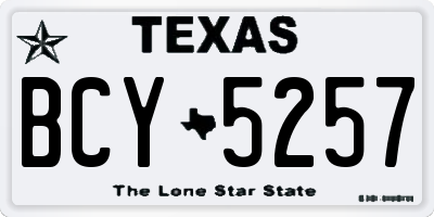 TX license plate BCY5257
