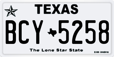 TX license plate BCY5258