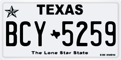 TX license plate BCY5259