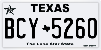 TX license plate BCY5260