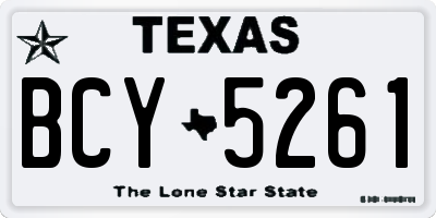 TX license plate BCY5261