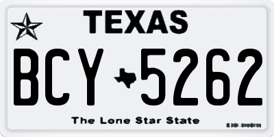 TX license plate BCY5262