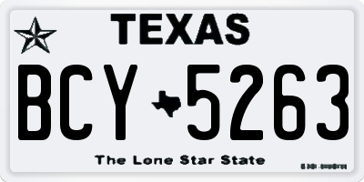 TX license plate BCY5263