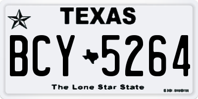 TX license plate BCY5264