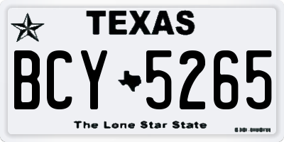 TX license plate BCY5265
