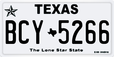 TX license plate BCY5266