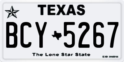 TX license plate BCY5267