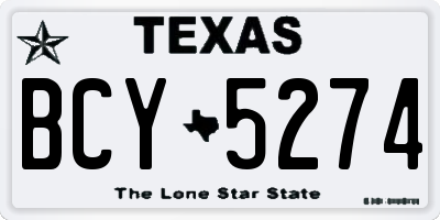 TX license plate BCY5274