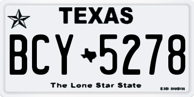 TX license plate BCY5278