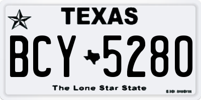 TX license plate BCY5280