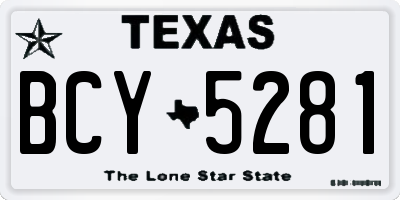 TX license plate BCY5281