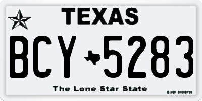 TX license plate BCY5283