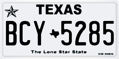 TX license plate BCY5285