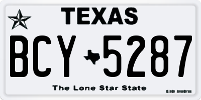 TX license plate BCY5287