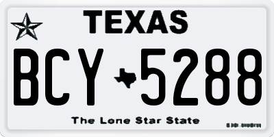 TX license plate BCY5288
