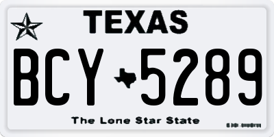 TX license plate BCY5289