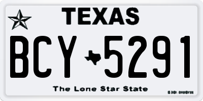 TX license plate BCY5291