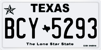 TX license plate BCY5293