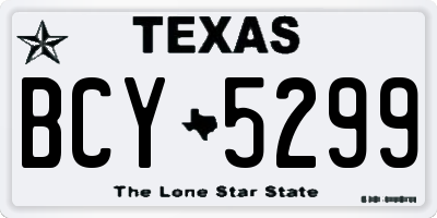 TX license plate BCY5299