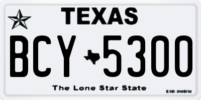 TX license plate BCY5300