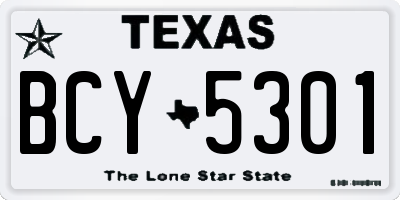 TX license plate BCY5301
