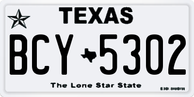 TX license plate BCY5302