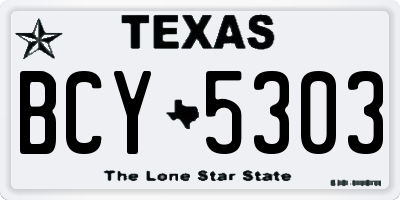 TX license plate BCY5303