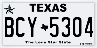 TX license plate BCY5304