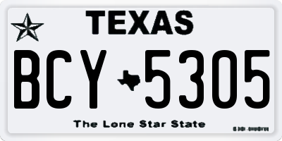 TX license plate BCY5305